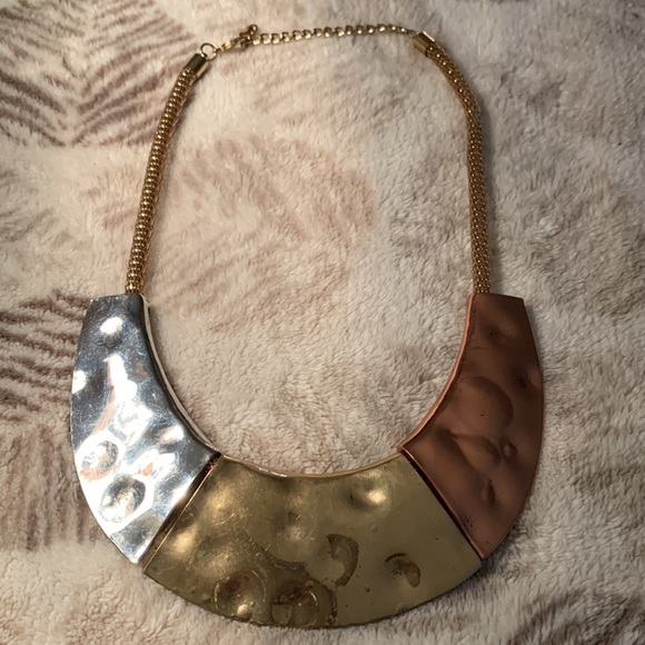 Gorgeous gold silver bronze Ali Khan NYC statement necklace - Picture 5 of 5
